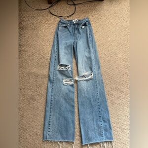 fashion nova women's distressed straight leg jeans